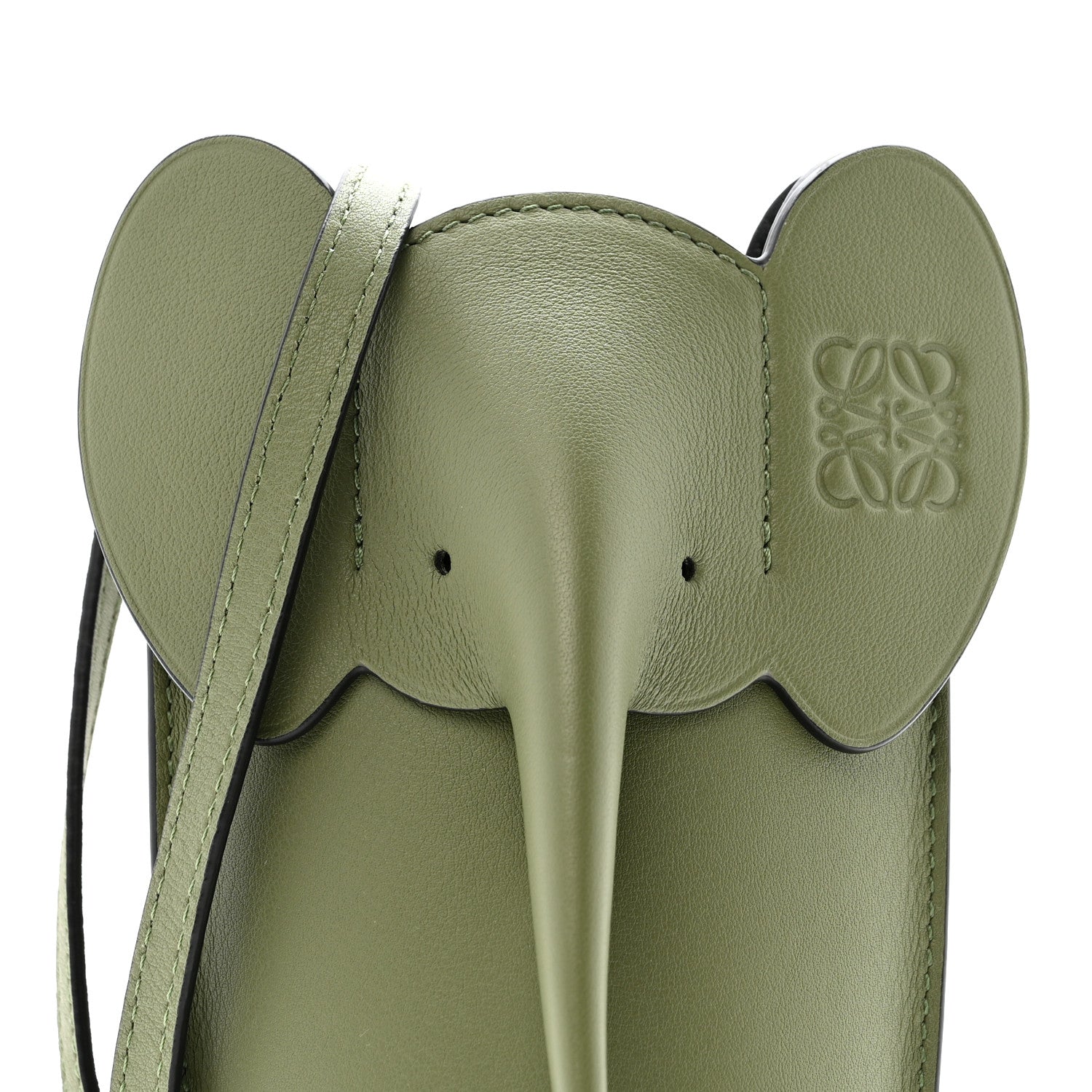 Loewe Calfskin Elephant Pouch Crossbody Bag Avocado 8 of 11