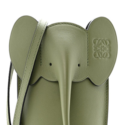 Loewe Calfskin Elephant Pouch Crossbody Bag Avocado 8 of 11