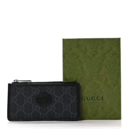 Gucci GG Supreme Monogram Azalea Calfskin Retro Interlocking G Coin Case Card Holder Black 7 of 7