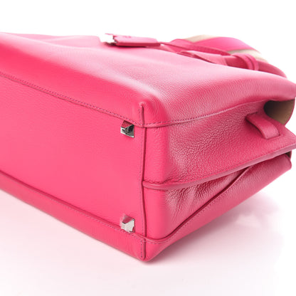 MCM Grained Calfskin Medium Milla Tote Beetroot Pink 8 of 9
