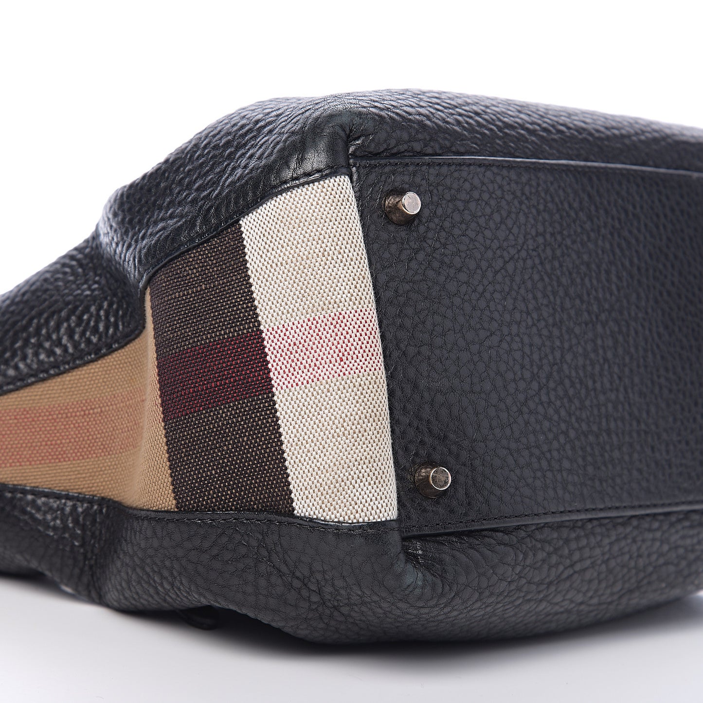 Grainy Calfskin House Check Small Maidstone Black