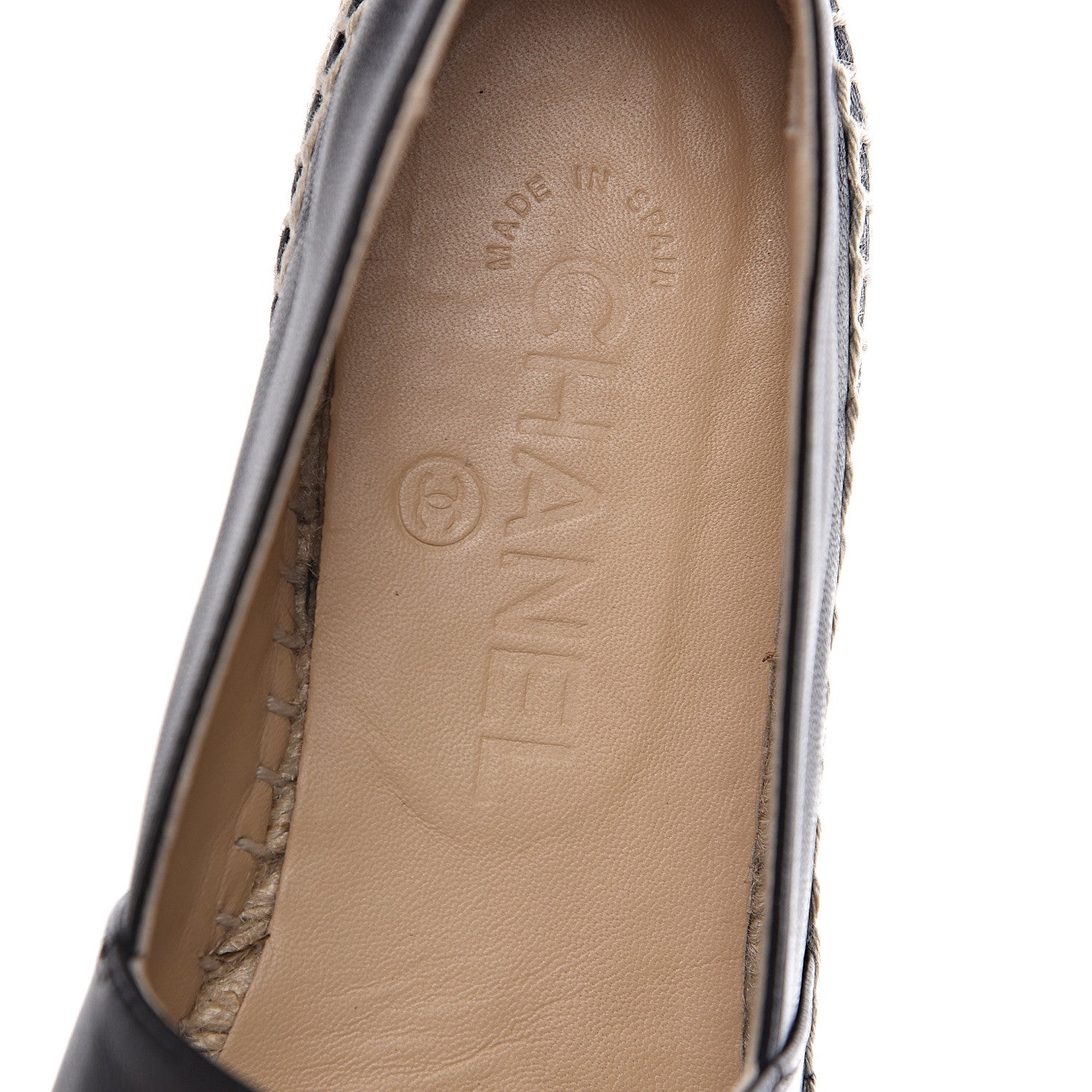 Chanel Lambskin CC Espadrilles 36 Black 9 of 11