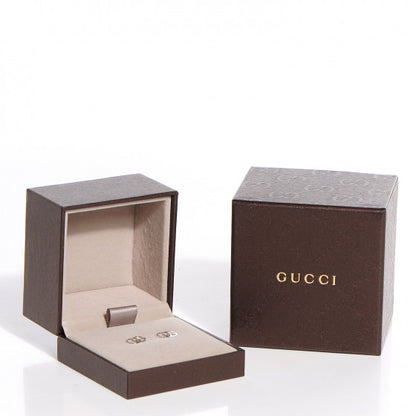 Gucci 18K White Gold GG Tissue Stud Earrings 4 of 8