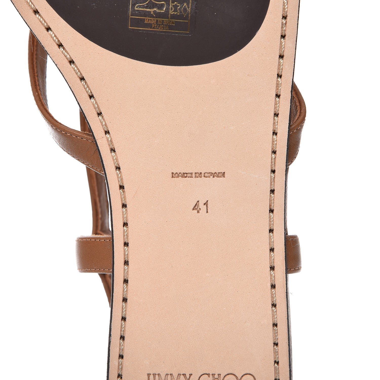 Jimmy Choo Calfskin Jeweled Nano Flat Sandals 41 Canyon 8 of 11