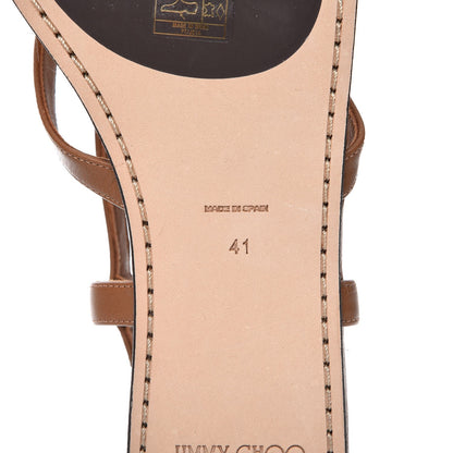 Jimmy Choo Calfskin Jeweled Nano Flat Sandals 41 Canyon 8 of 11