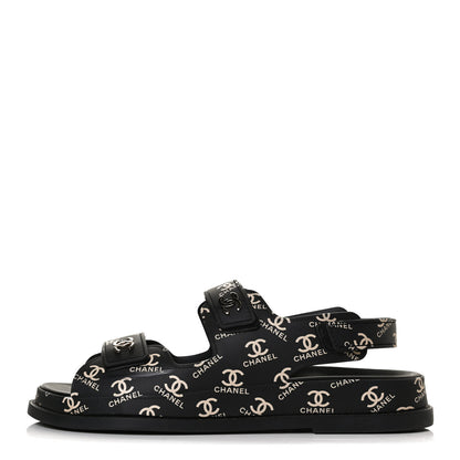 Chanel Rubber CC Dad Sandals 40 Black 1 of 13