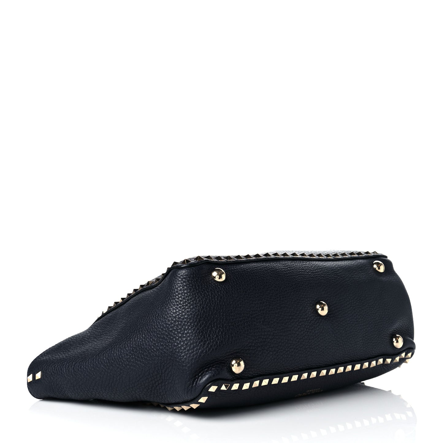 Pebbled Calfskin Medium Rockstud Tote Marine