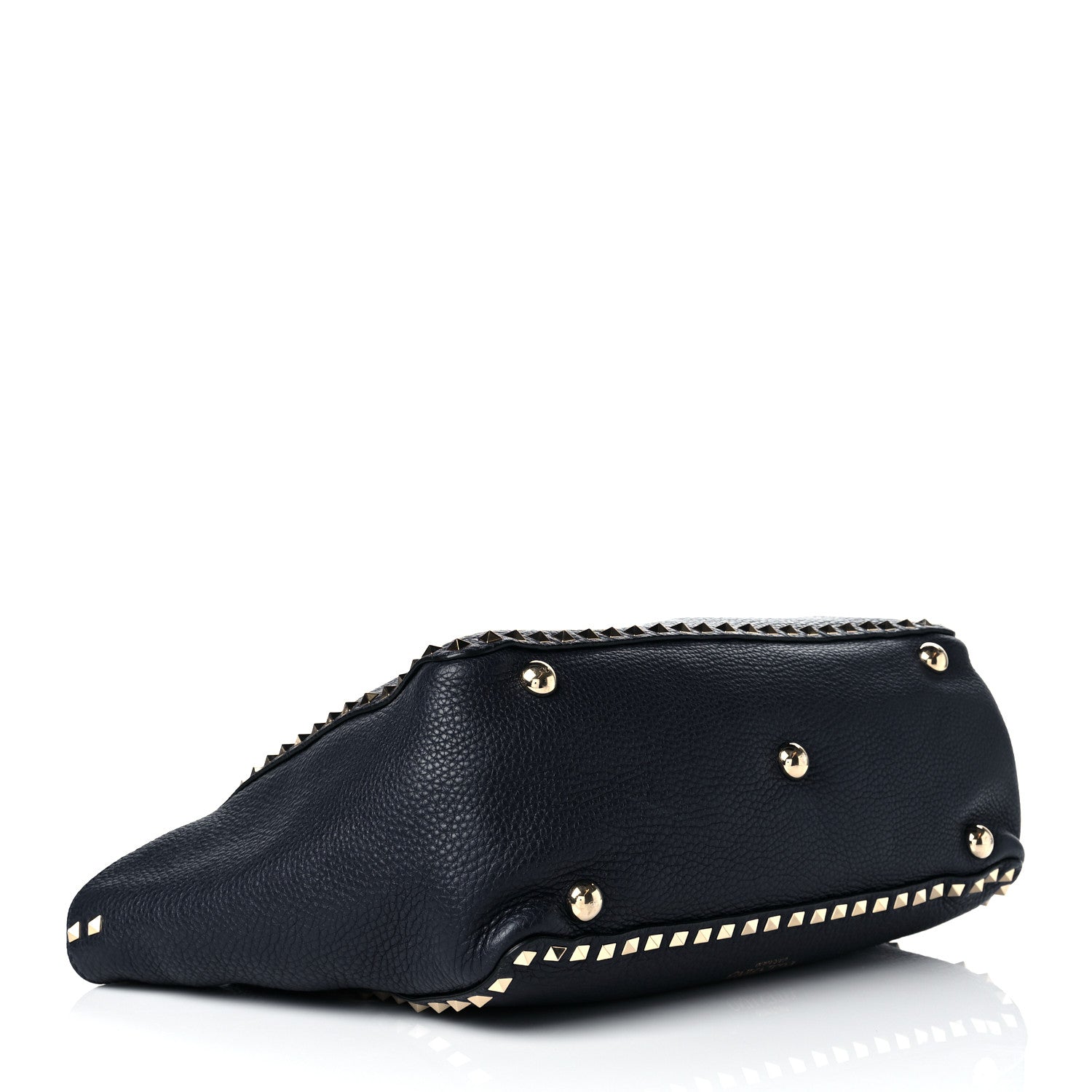 Valentino Garavani Pebbled Calfskin Medium Rockstud Tote Marine 3 of 8