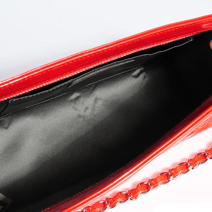 Chanel Patent Calfskin Lucky Symbols Pochette Coral 5 of 7