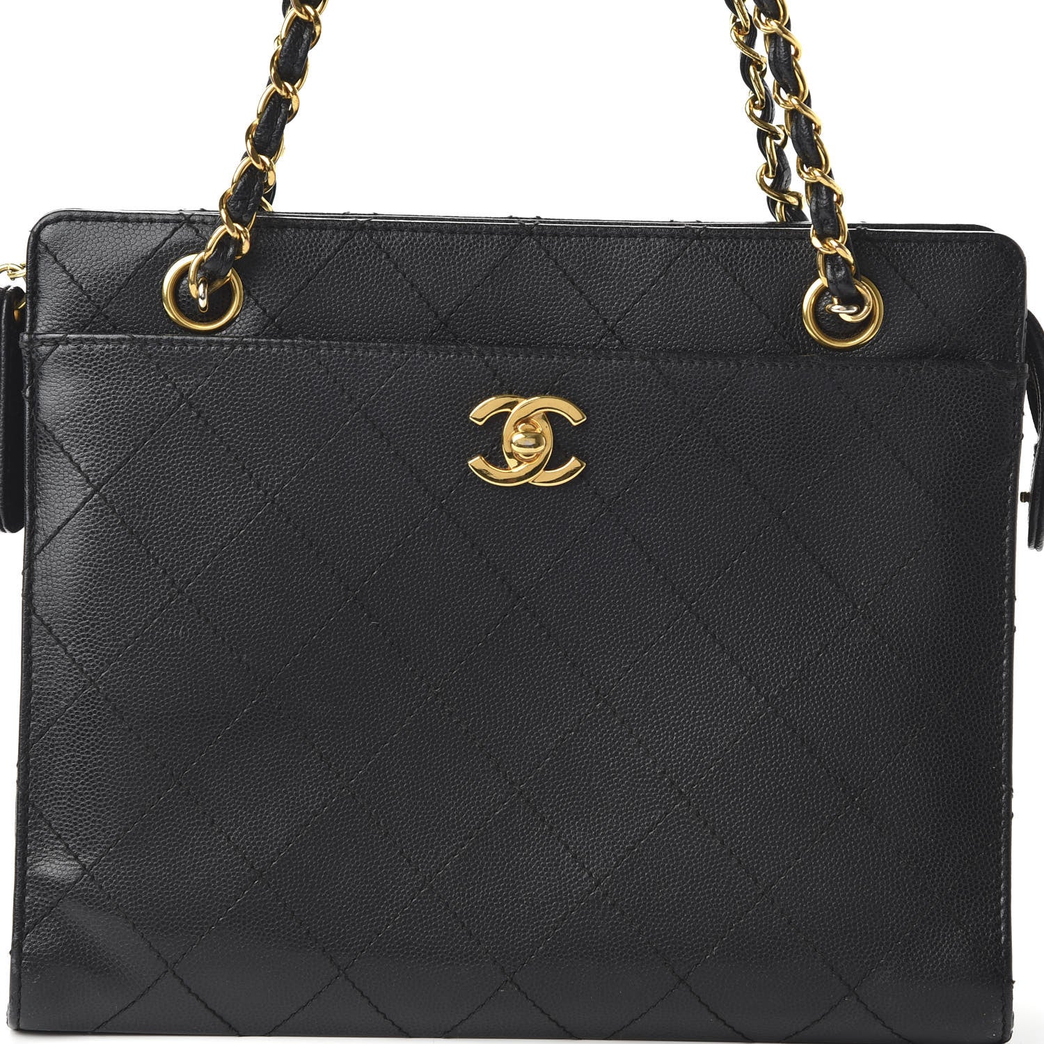 Chanel Caviar Diamond Stitched Shoulder Bag Black 10 of 10