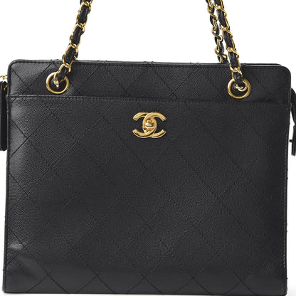 Chanel Caviar Diamond Stitched Shoulder Bag Black 10 of 10