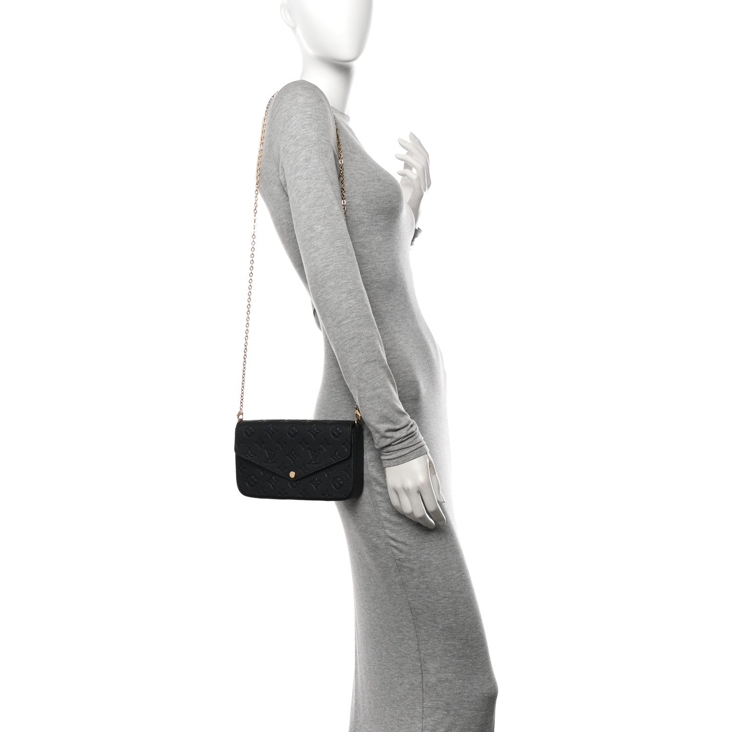 Louis Vuitton Empreinte Pochette Felicie Chain Wallet Black 2 of 12