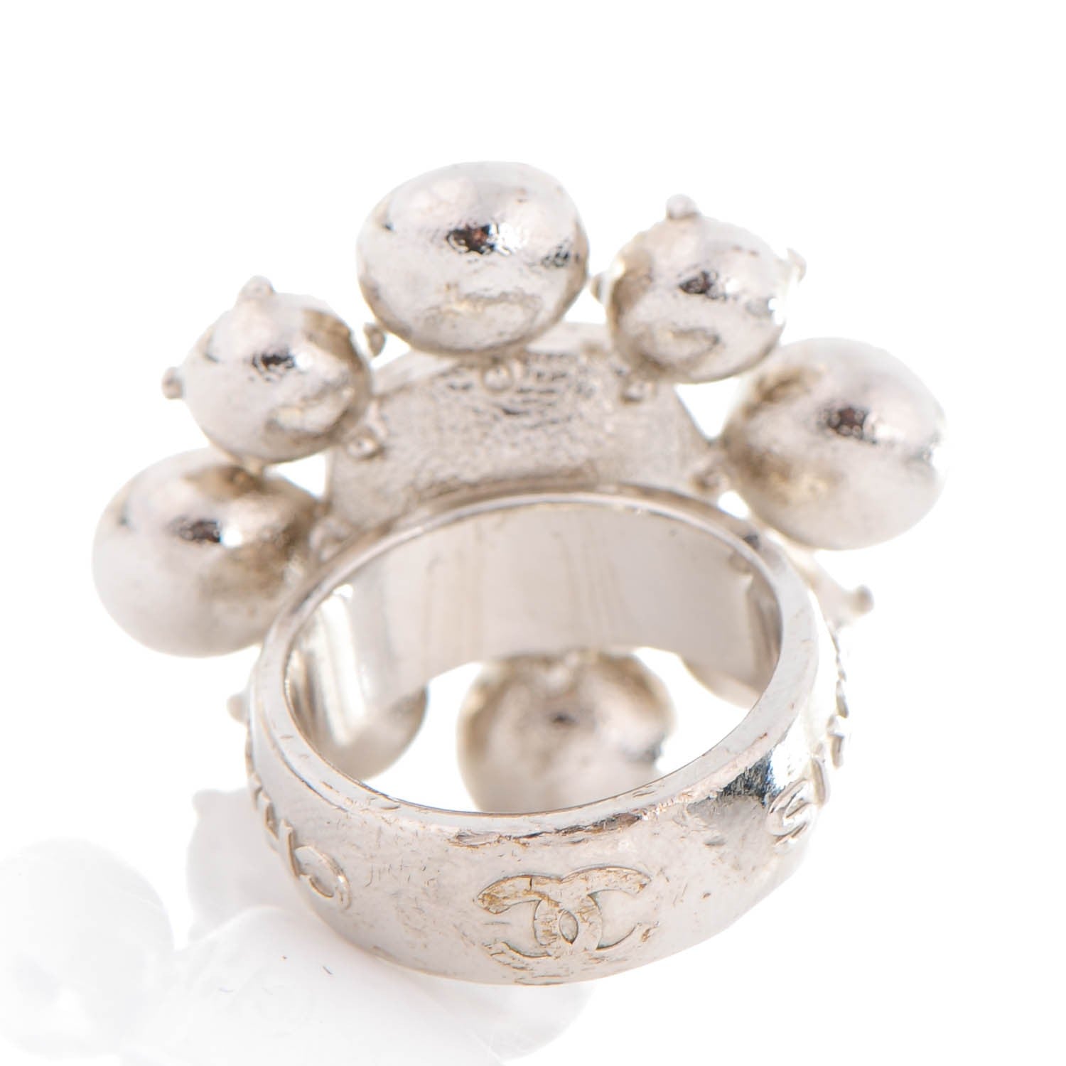 Chanel Crystal Ring 6.5 Silver 3 of 6