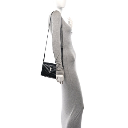 Saint Laurent Calfskin Y Quilted Monogram Toy Loulou Crossbody Bag Black 2 of 13