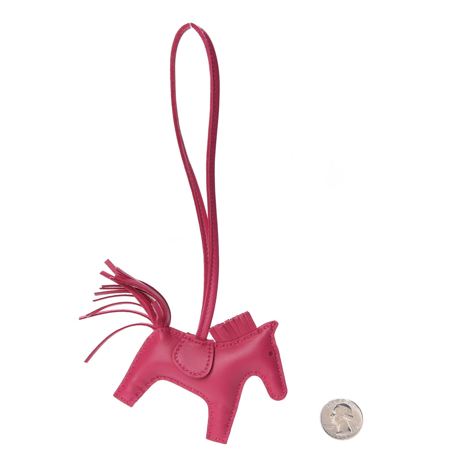 Hermes Milo Lambskin Grigri Rodeo Horse Bag Charm PM Rose Mexico 2 of 4