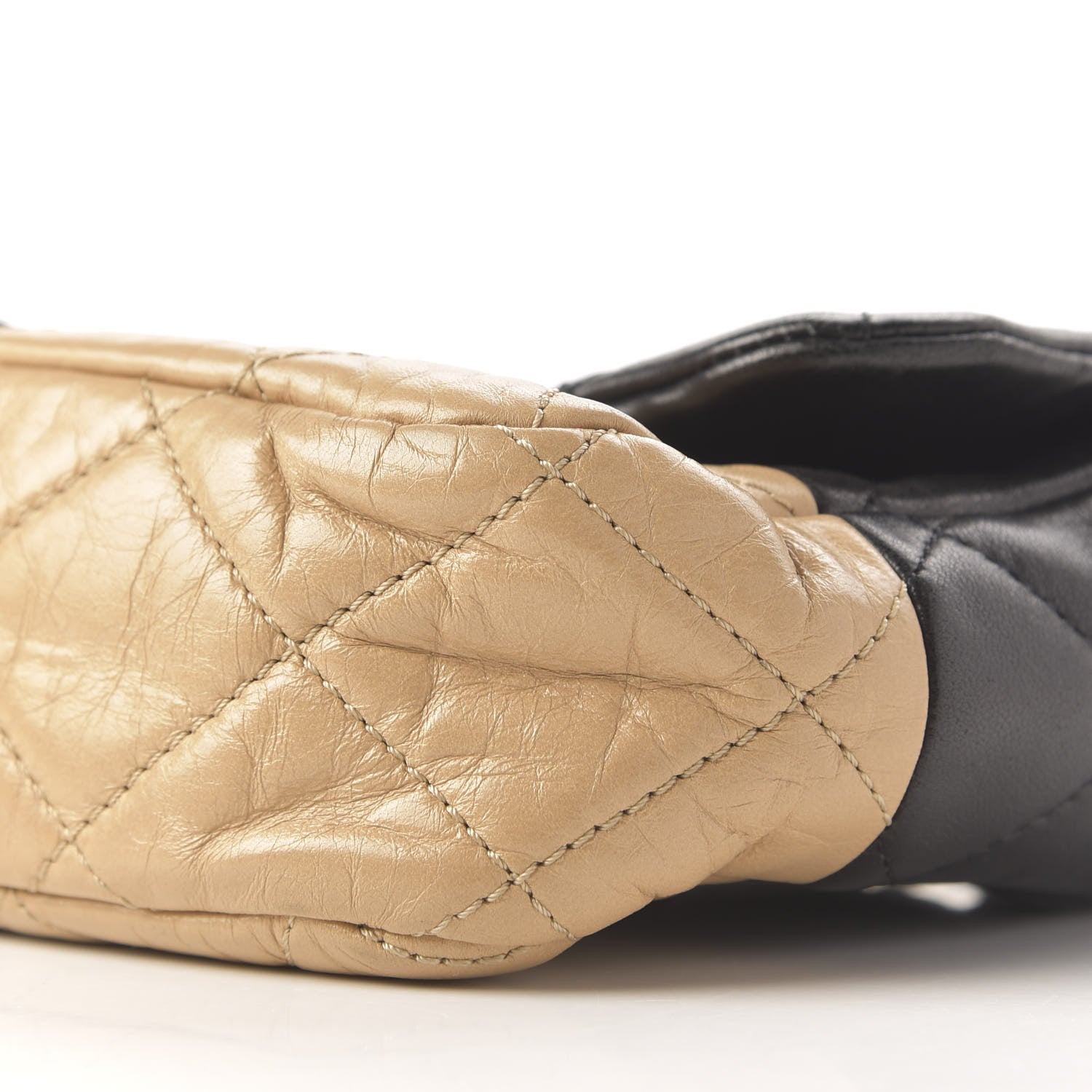 Chanel Lambskin Quilted Bi-Color Medium Single Flap Black Beige 7 of 9