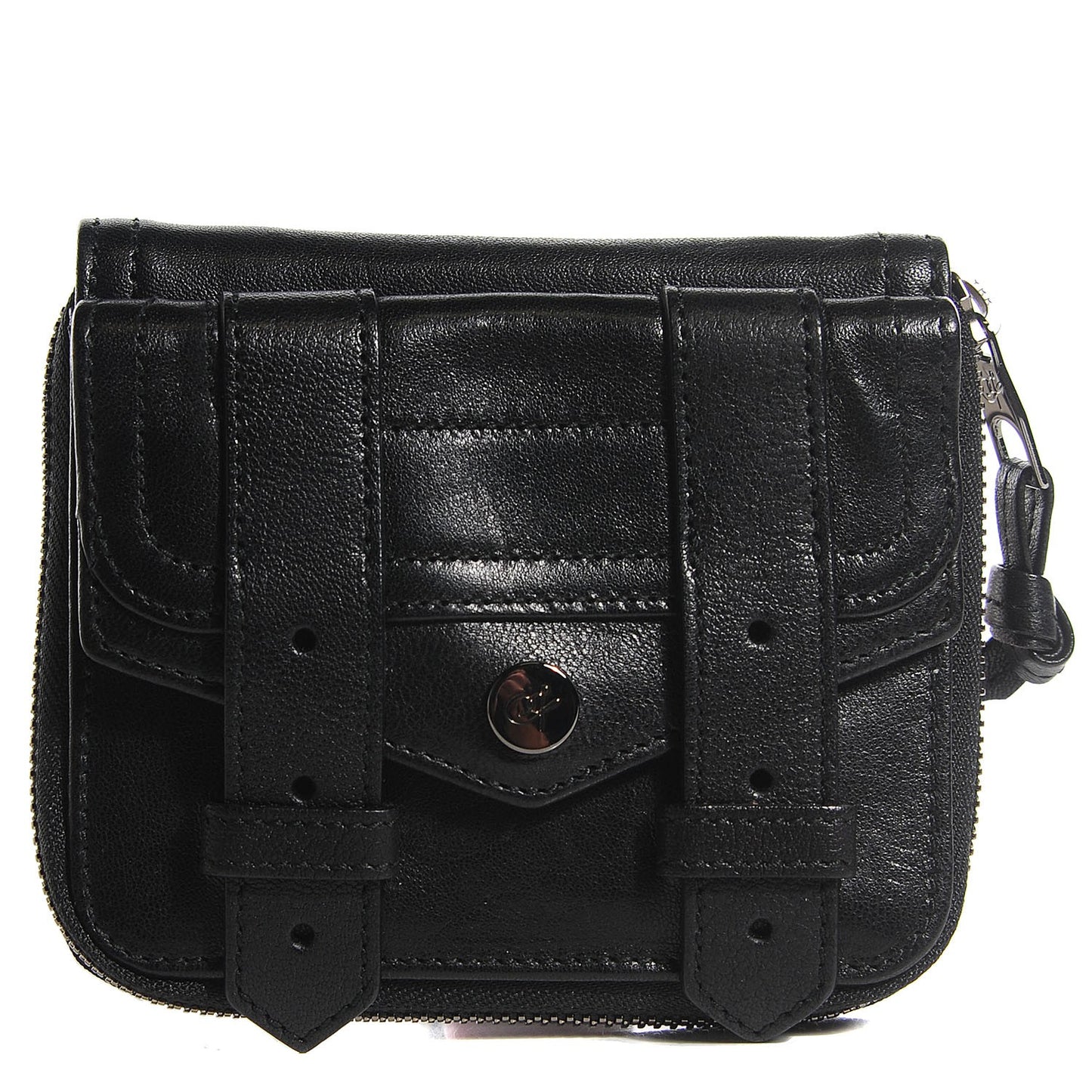 Lambskin Small PS1 Zip Wallet Black