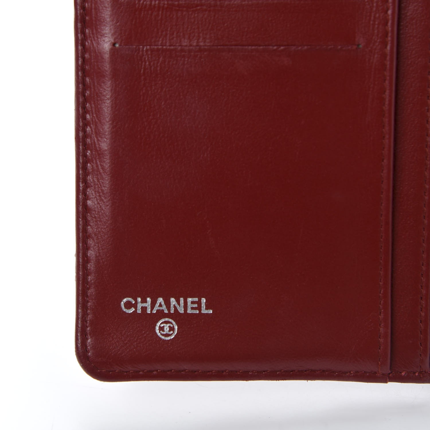 Chanel Lambskin Quilted Yen Wallet Red 9 of 11