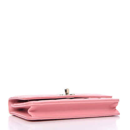 Chanel Lambskin Quilted Trendy CC Wallet On Chain WOC Pink 4 of 11
