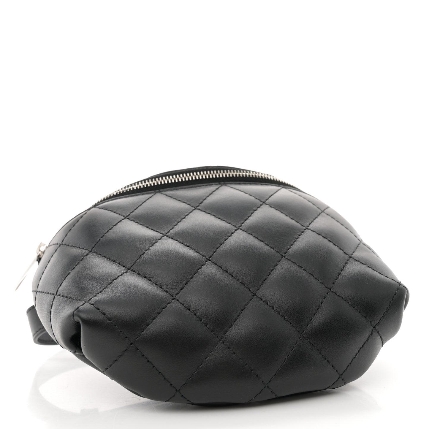 Calfskin Quilted Waist Belt Bag Black