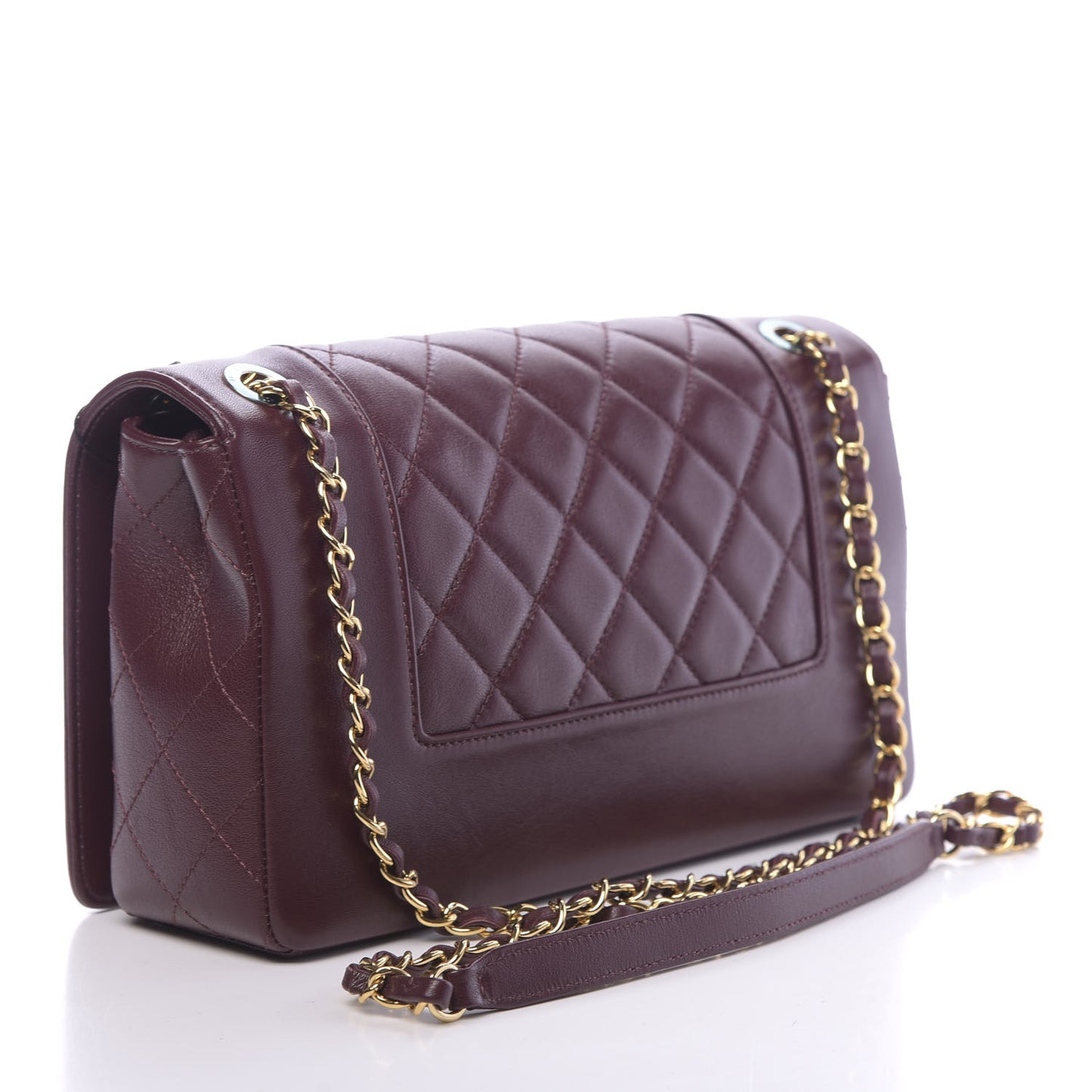 Sheepskin Quilted Vintage Mademoiselle Flap Dark Red