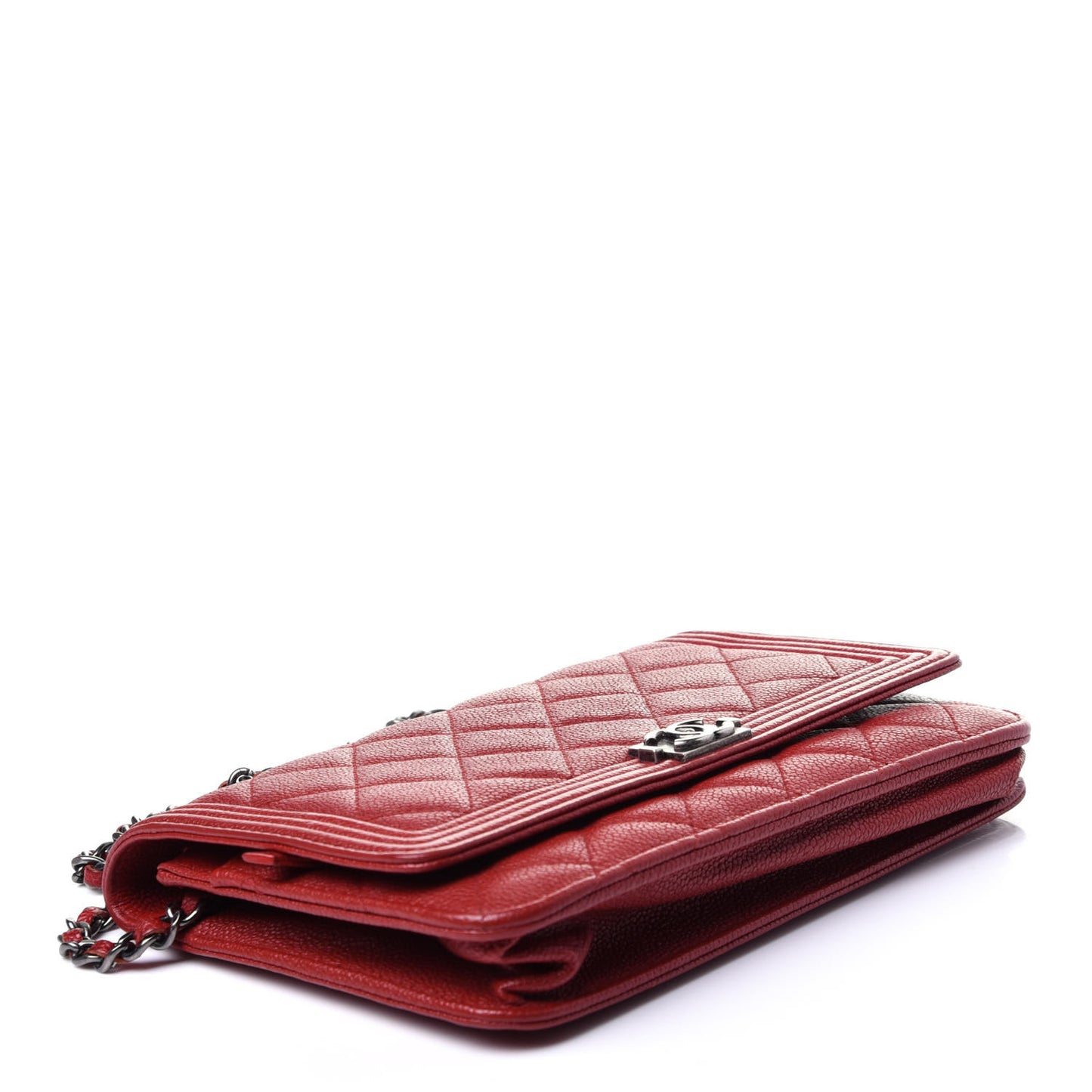 Caviar Quilted Boy Wallet On Chain WOC Red