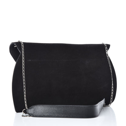 Celine Suede Calfskin Clutch on Chain Black 3 of 7