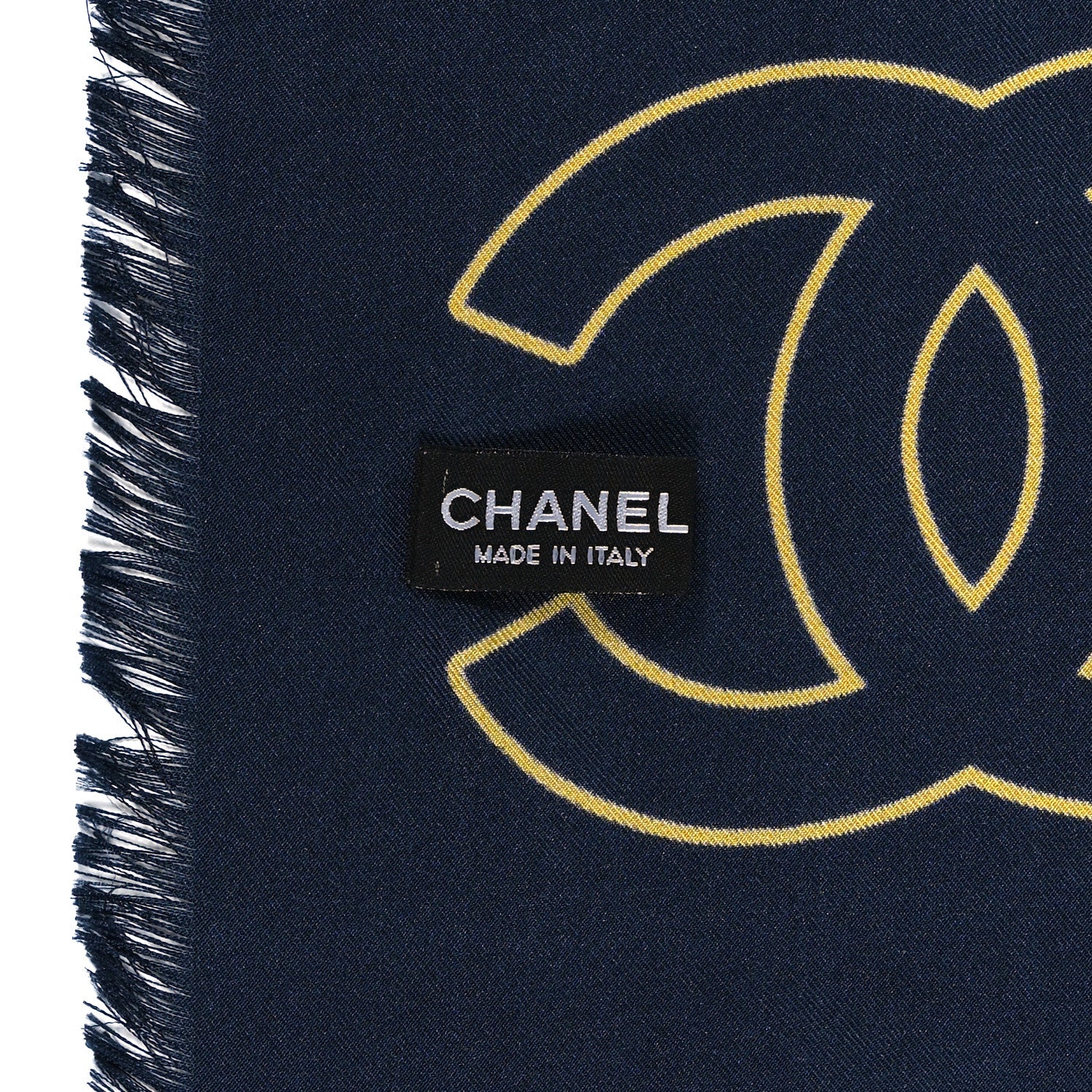 Chanel Silk Egyptian CC Stole Navy 2 of 3