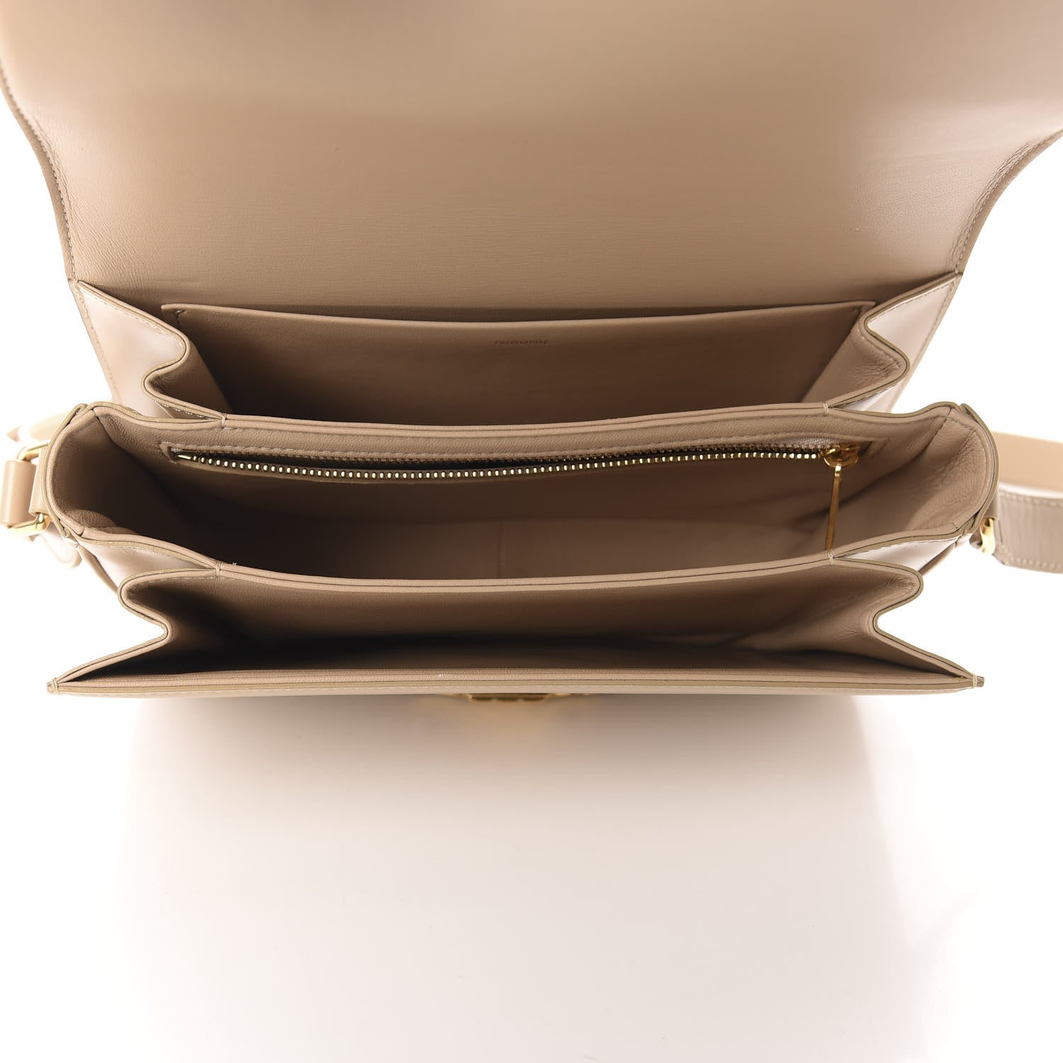 Celine Shiny Calfskin Medium Triomphe Nude 5 of 12