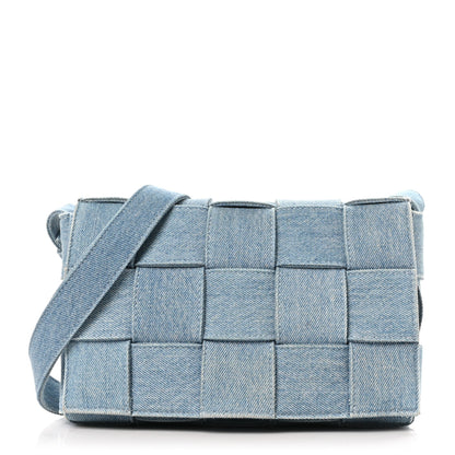 Bottega Veneta Denim Maxi Intrecciato Cassette Crossbody Bag Washed Indigo 1 of 9