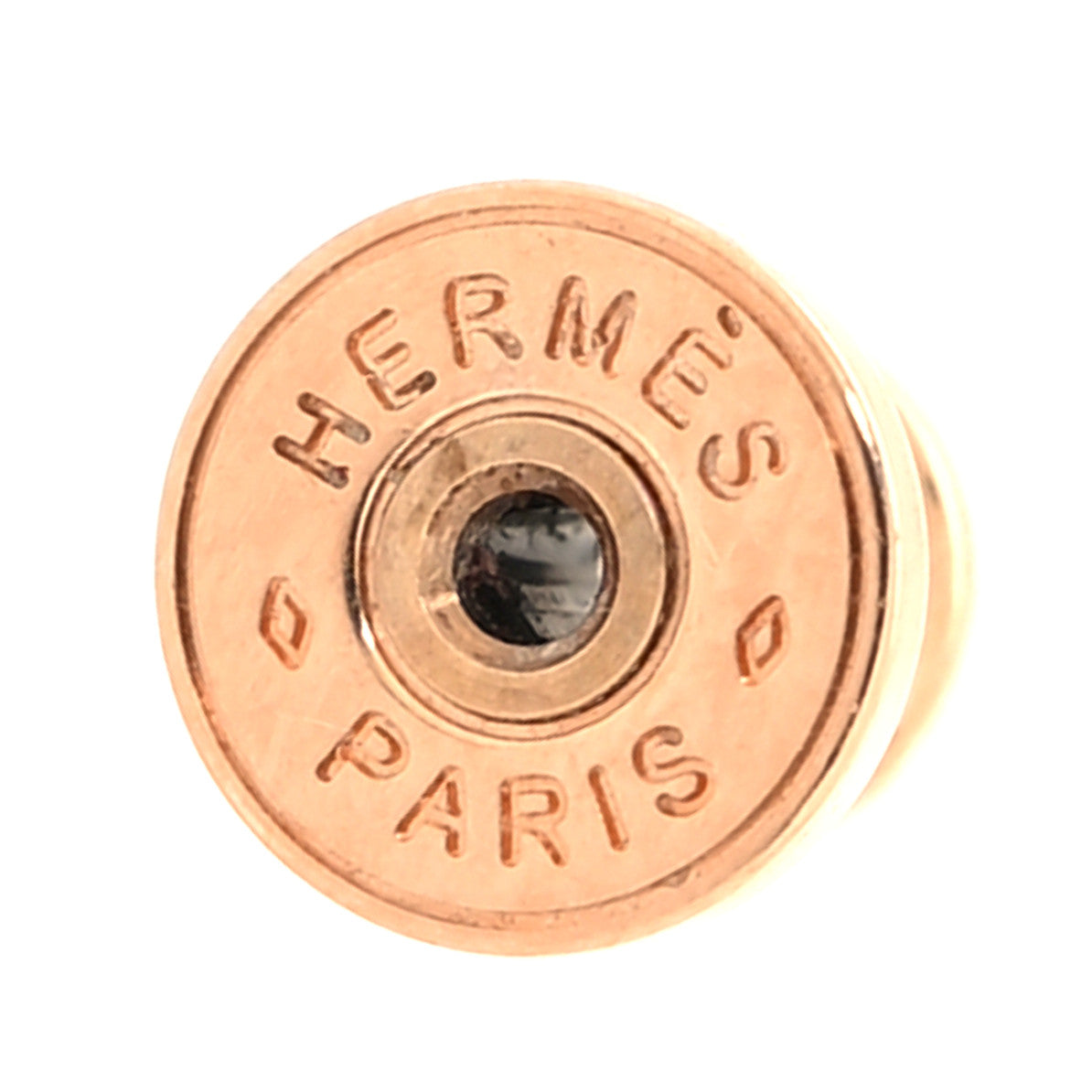 Hermes Rose Gold Lacquered Mini Pop H Earrings  Marron Glace 4 of 6