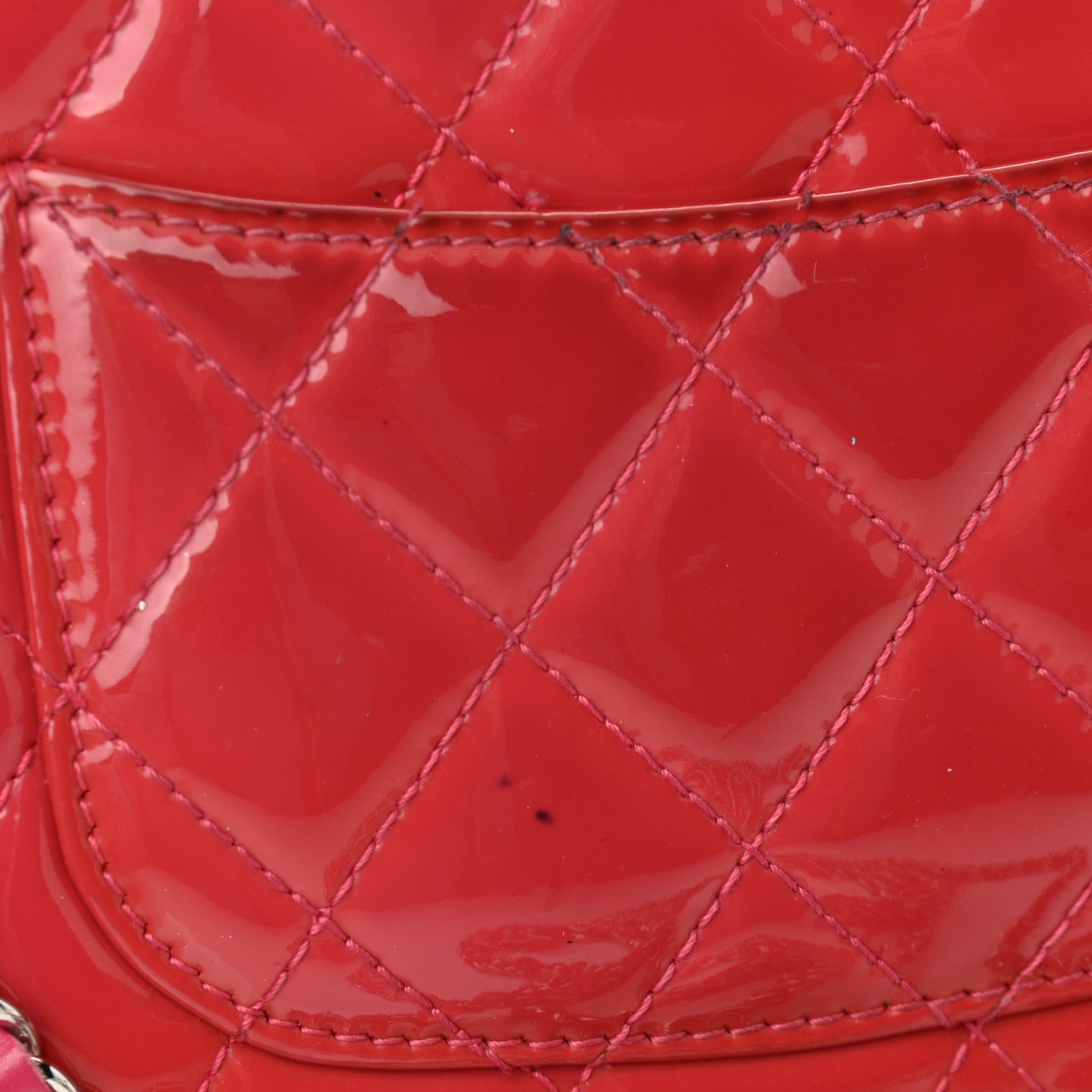 Chanel Patent Calfskin Quilted Wallet On Chain WOC Pink 12 of 15