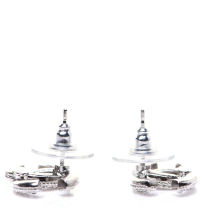 Chanel Crystal CC Earrings Silver 4 of 6