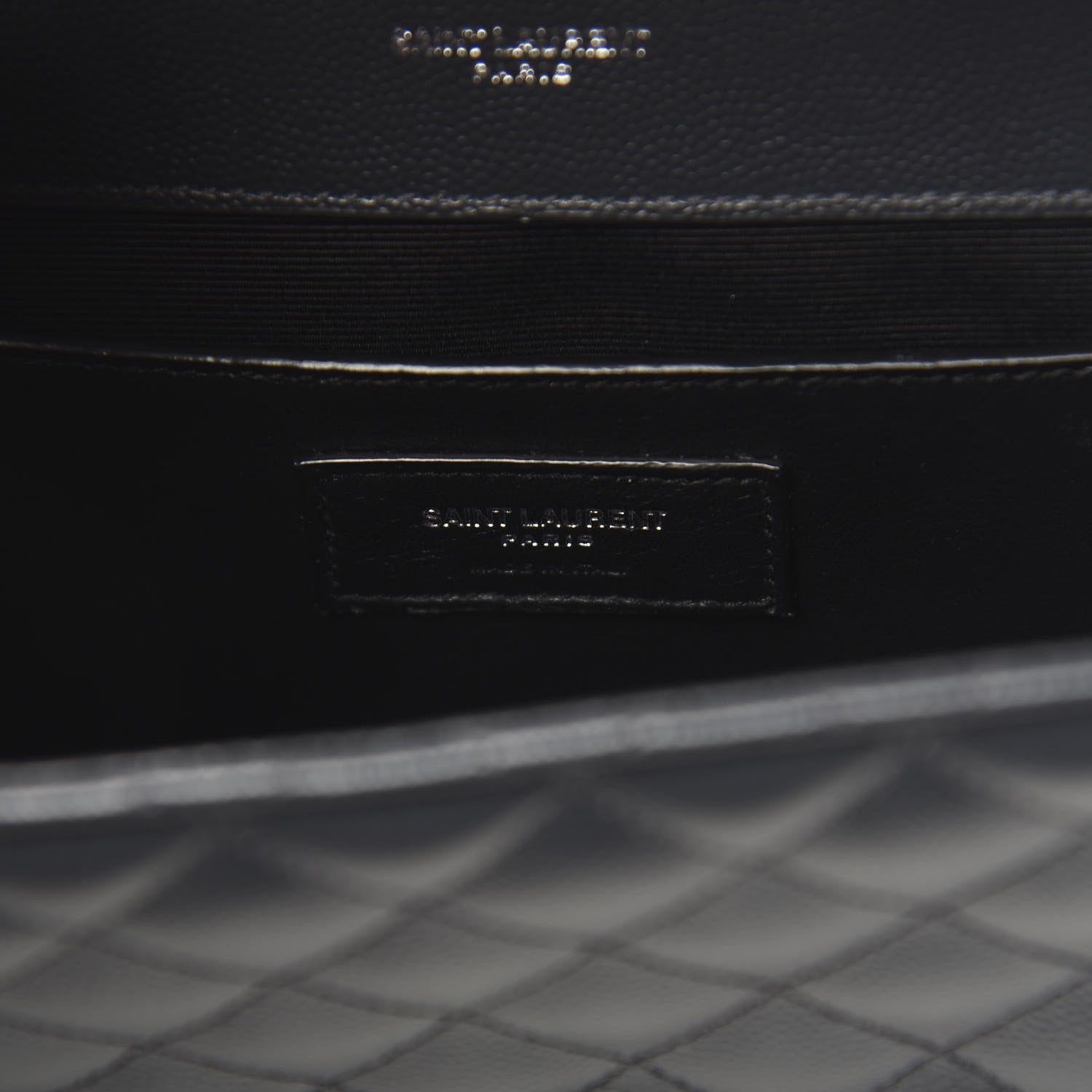 Saint Laurent Grain De Poudre Textured Mixed Matelasse Medium Triquilt Monogram Satchel Earth 6 of 9