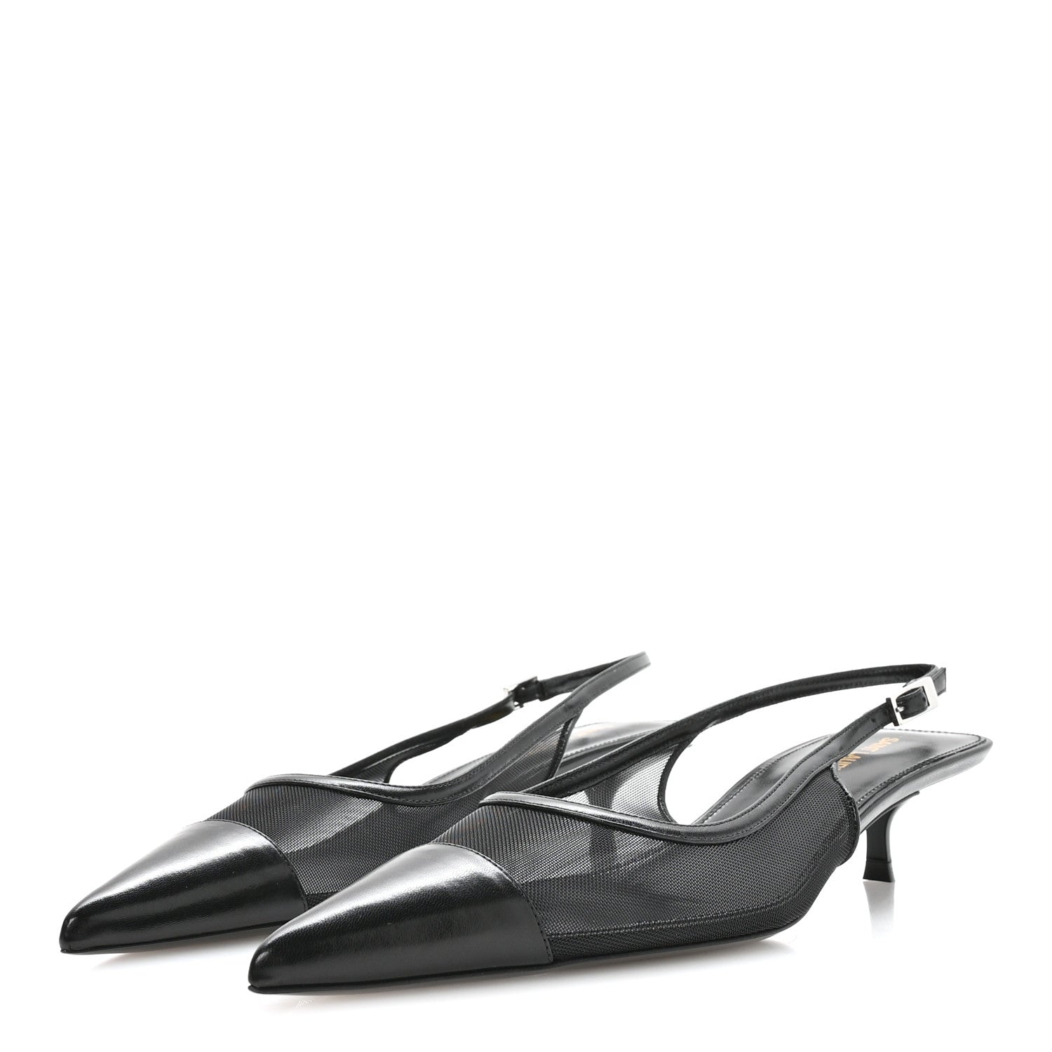 Saint Laurent Mesh Oxalis Slingback 30 Pumps 38 Black 4 of 8