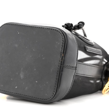 Fendi Mesh Vitello King F is Fendi Logo Embroidered Mini Mon Tresor Bucket Bag Black 9 of 13