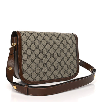 Gucci GG Supreme Monogram Horsebit 1955 Shoulder Bag Beige Brown Sugar 3 of 8