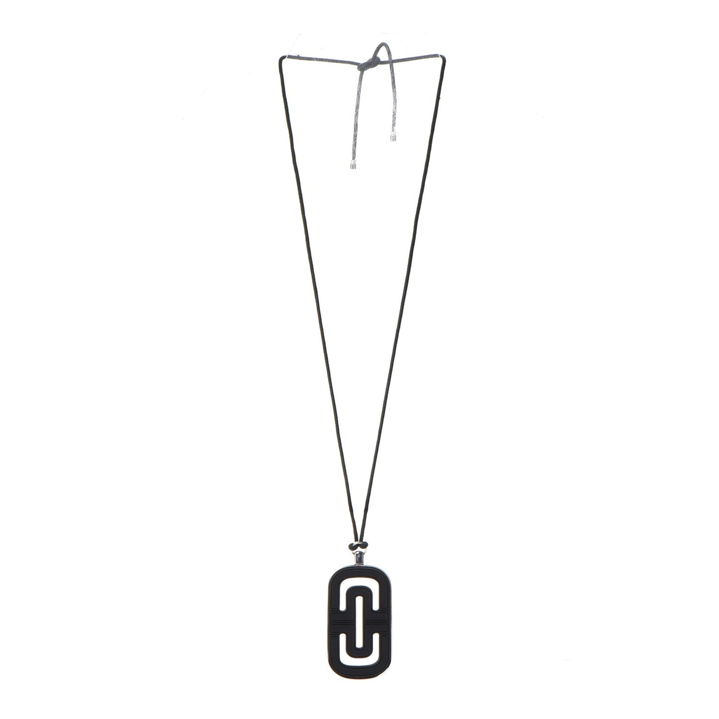 Sterling Silver Resin Parentesi Pendant Necklace Black