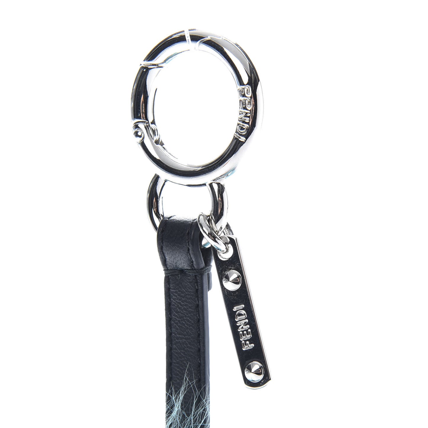 Mink Fox Fur Dad Wonders Bag Charm Blue Multicolor