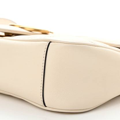 Gucci Calfskin Matelasse Small GG Marmont Shoulder Bag White 10 of 11
