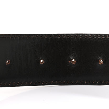 Gucci Nylon Calfskin Double G Web Belt 80 32 Green Red Cuir 7 of 9