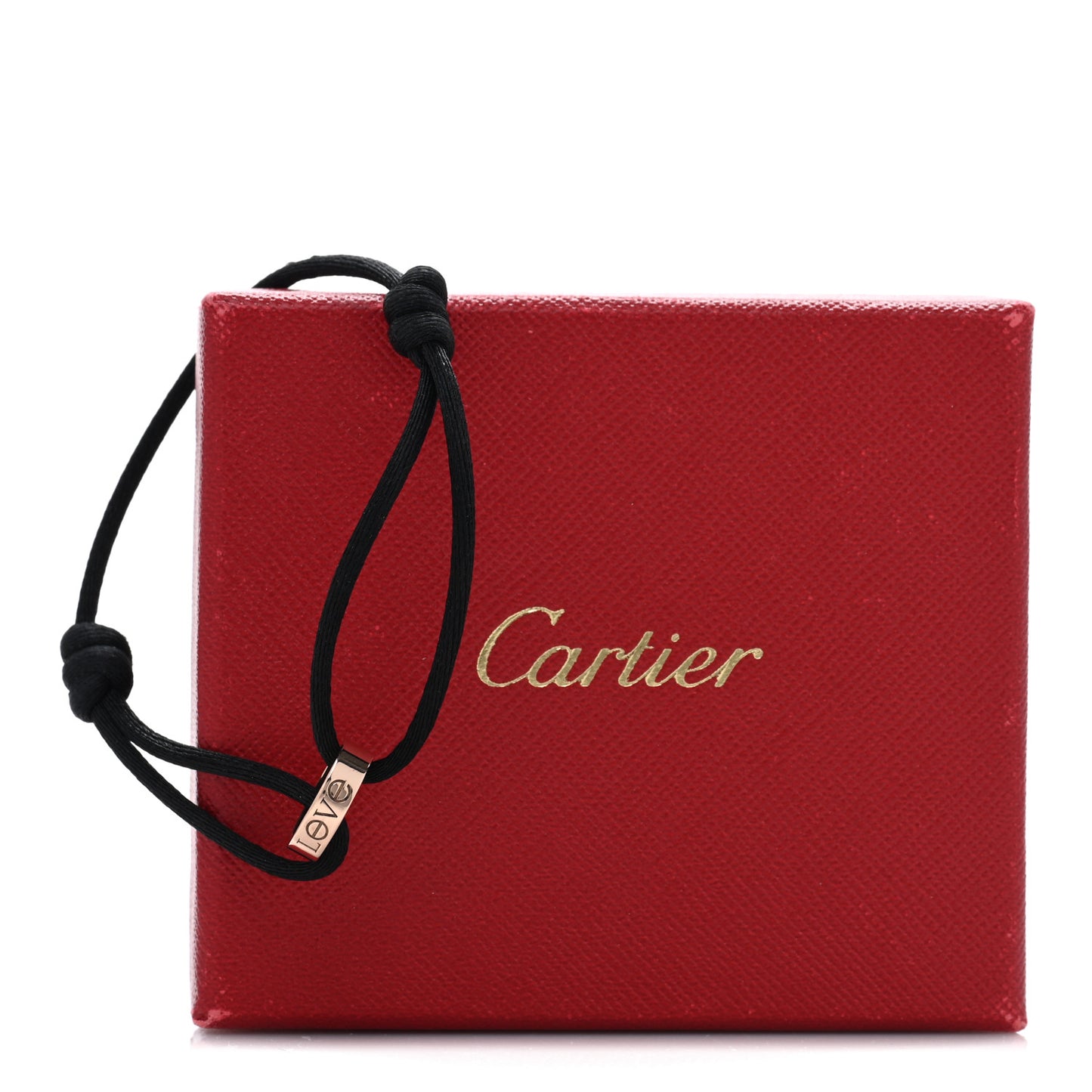 18K Pink Gold Charity LOVE Adjustable Cord Bracelet Black