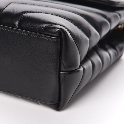 Saint Laurent Calfskin Y Quilted Monogram Small Loulou Chain Satchel Black 10 of 14