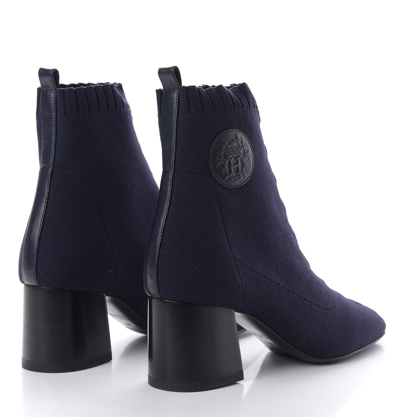 Knit Calfskin Volver 60 Ankle Boots 38 Bleu Diplomatique