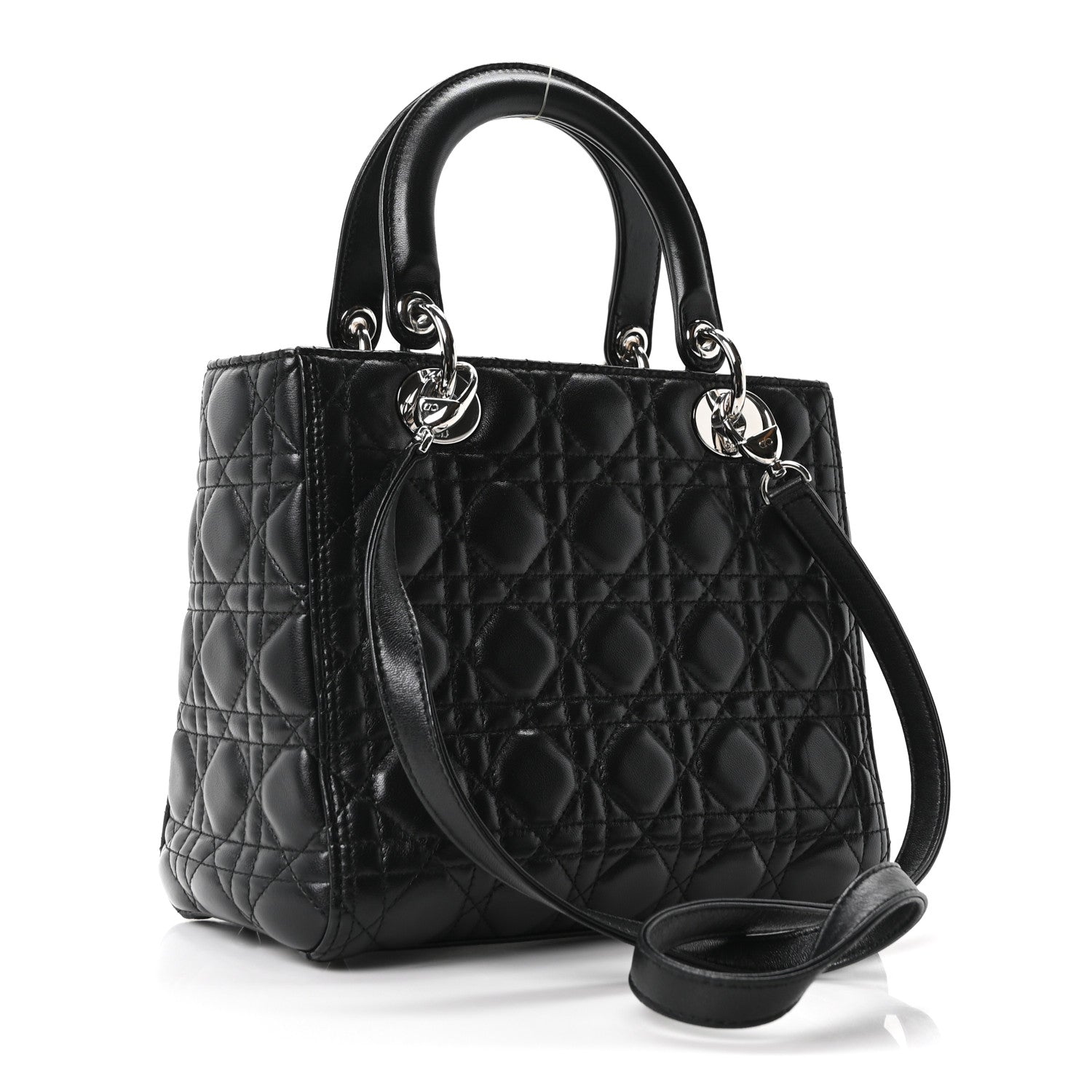 Christian Dior Lambskin Cannage Medium Lady Dior Black 3 of 10