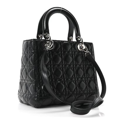 Christian Dior Lambskin Cannage Medium Lady Dior Black 3 of 10