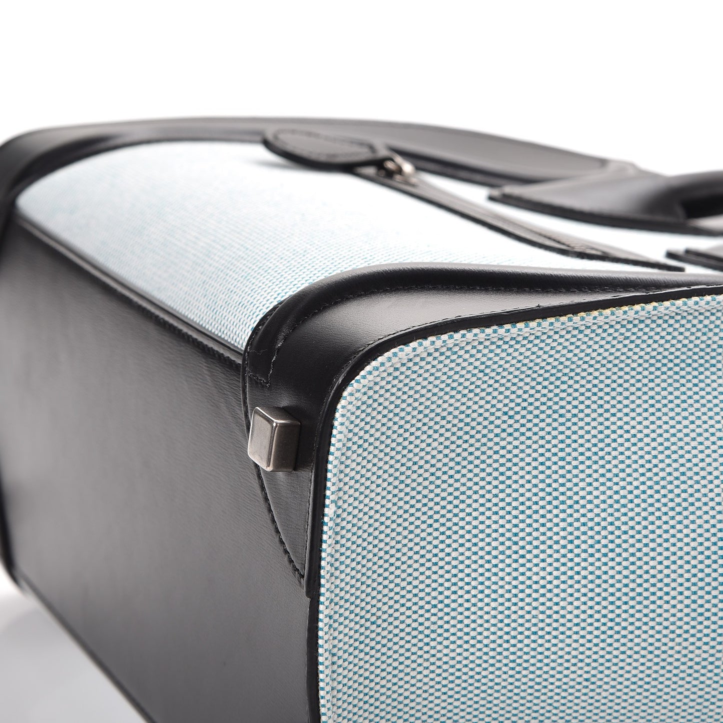 Textile Smooth Calfskin Micro Bi-Color Luggage Blue