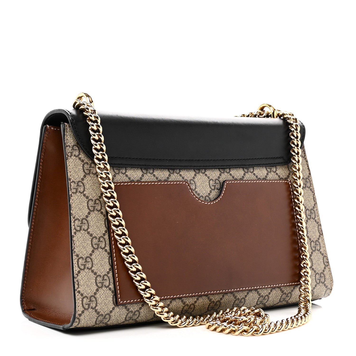 Gucci GG Supreme Monogram Calfskin Medium Padlock Shoulder Bag Beige Black Cuir 3 of 10