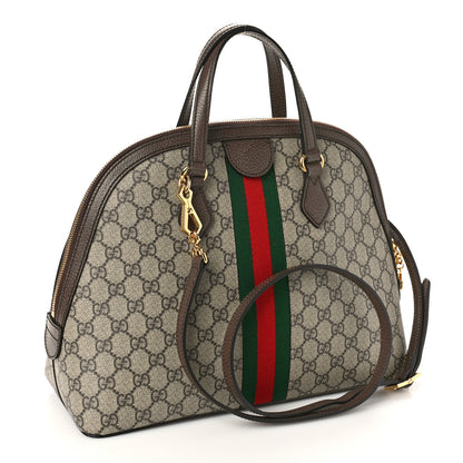 Gucci GG Supreme Monogram Web Medium Ophidia Top Handle Dome Bag Brown 3 of 9