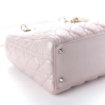 Christian Dior Pearly Lambskin Cannage Medium Lady Dior Lotus 8 of 9